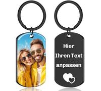 JONZIN Schlüsselanhänger Personalisiert mit Foto & Gravur - Personalisierte Geschenke für Männer Frauen Papa Personalisiert Schlüsselanhänger Freund&Freundin Geschenk (Farbe)