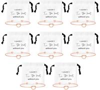 joonnair Brautjungfer Geschenk 8 Brautjungfer Armbänder, JGA Armband, Baumwollbeutel mit Kordelzug I Couldn't Tie the Knot Without You Brautjungfer Armband Brautparty-Geschenke,Team Bride(Roségold)