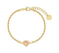 JOOP! Armband mit Anhänger für Damen, Sterling Silber 925, mit Zirkonia, 17+3 cm, gold, Herz, Kinderschmuck, Geschenkidee, kommt in Schmuck Geschenk Box, 2100959