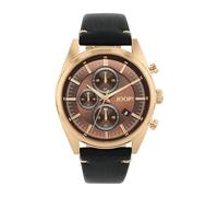 Joop! Armbanduhr Herren Chronograph analog, mit Leder Armband, Gold, 10 bar wasserfest, Kommt in Uhren Geschenk Box, 2034580