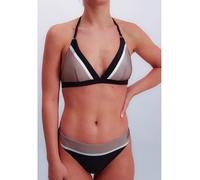 Triangel-Bikini-Top JOOP "Colourblock", Damen, Gr. 40, Cup B, schwarz, Microfaser, Obermaterial: 82% Polyamid, 18% Elasthan, unifarben, feminin, Bikini-Oberteile, Colourblocking-Design, wattierte Cups