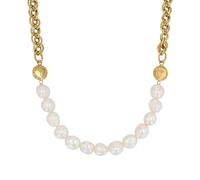 JOOP! Collier Edelstahl Damen Halsschmuck, mit Süßwasserzuchtperle, 45+5 cm, Weiß, Kommt in Schmuck Geschenk Box, 2038981