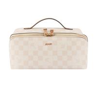 Kulturbeutel JOOP "cortina piazza zea washbag shz", Damen, Gr. B/H/T: 27cm x 12,5cm x 12,5cm, birch, Lederimitat, Taschen Kulturbeutel, Unisex Kosmetiktasche, Reisebeutel mit Schachbrettmuster (767511