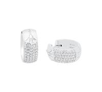 JOOP! Creolen 925 Sterling Silber Damen Ohrschmuck, mit Zirkonia synth., 1,7 cm, Weiß, Kommt in Schmuck Geschenk Box, 2036787