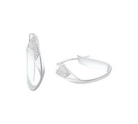 JOOP! Creolen 925 Sterling Silber Damen Ohrschmuck, mit Zirkonia synth., 2,4 cm, Silber, Kommt in Schmuck Geschenk Box, 2036197