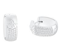 JOOP! Creolen 925 Sterling Silber Damen Ohrschmuck, mit Zirkonia synth., 1,7 cm, Weiß, Kommt in Schmuck Geschenk Box, 2036787