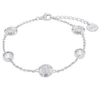 JOOP! Armband Damen, Silber, Kornblume, Weiß, 1,6 mm, Silber 925, rhodiniert 2038048