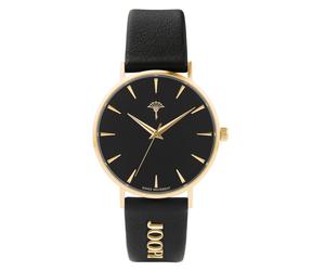 JOOP! Damen Armbanduhr 2028263 IP gelbgold Lederband schwarz
