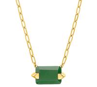 JOOP! Damen Halskette 2035142 Edelstahl gelbgold IP Glasstein grün