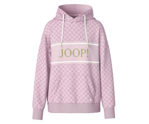 JOOP! Damen Hoodie - Loungewear, Kapuzenpullover, Muster, Logo Rosa/Grün / L L Rosa