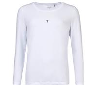 JOOP! Damen Langarmshirt mit Logo-Print - Cosy, Longsleeve, Rundhals, Cotton Stretch Weiß L