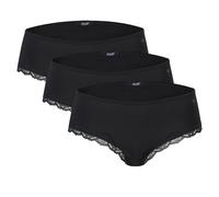 JOOP! Damen Panties, 3er Pack - Multipack, Briefs, Slip, Cotton Stretch, einfarbig Schwarz XL