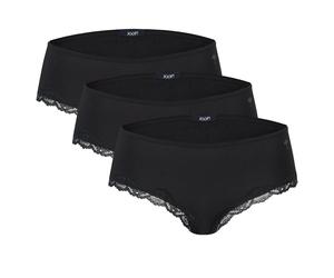 JOOP! Damen Panties, 3er Pack - Multipack, Briefs, Slip, Cotton Stretch, einfarbig Schwarz XL