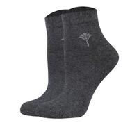 JOOP! Damen Quartersocken, 2er Pack - Daily Glam Organic GOTS Quarter, Baumwoll-Mix, uni 39-42 Anthrazit