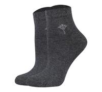 JOOP! Damen Quartersocken, 2er Pack - Daily Glam Organic GOTS Quarter, Baumwoll-Mix, uni Anthrazitmelange 35-38
