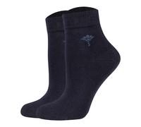 JOOP! Damen Quartersocken, 2er Pack - Daily Glam Organic GOTS Quarter, Baumwoll-Mix, uni Dunkelblau 35-38