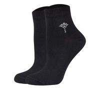 JOOP! Damen Quartersocken, 2er Pack - Daily Glam Organic GOTS Quarter, Baumwoll-Mix, uni Schwarz 35-38