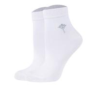 JOOP! Damen Quartersocken, 2er Pack - Daily Glam Organic GOTS Quarter, Baumwoll-Mix, uni Weiß 39-42