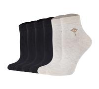 JOOP! Damen Quartersocken, 6er Pack - Daily Glam Organic GOTS Quarter, Baumwoll-Mix, uni 35-38 Mehrfarbig