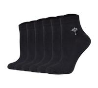 JOOP! Damen Quartersocken, 6er Pack - Daily Glam Organic GOTS Quarter, Baumwoll-Mix, uni 35-38 Schwarz