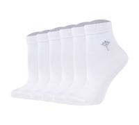 JOOP! Damen Quartersocken, 6er Pack - Daily Glam Organic GOTS Quarter, Baumwoll-Mix, uni 35-38 Weiß