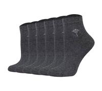 JOOP! Damen Quartersocken, 6er Pack - Daily Glam Organic GOTS Quarter, Baumwoll-Mix, uni Anthrazitmelange 35-38