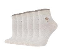 JOOP! Damen Quartersocken, 6er Pack - Daily Glam Organic GOTS Quarter, Baumwoll-Mix, uni Naturmelange 39-42