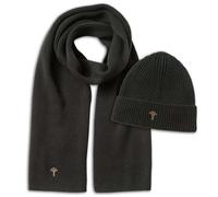 JOOP! Damen Schal & Mütze - Mante-Set, Wollmischung, Logo, einfarbig Schwarz / One Size One size Schwarz
