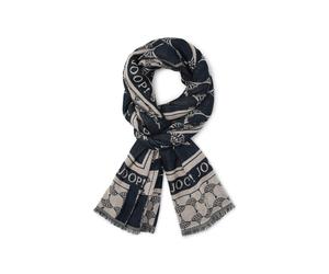 JOOP! Damen Schal - Webschal, Cornflower, Logo, Jacquard, Bicolor One size Blau