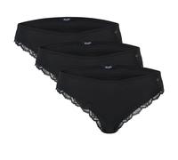 JOOP! Damen Slips, 3er Pack - Multipack, Briefs, Cotton Stretch, einfarbig Schwarz XS