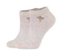 JOOP! Damen Sneakersocken, 2er Pack - Daily Glam Organic GOTS Sneaker, Baumwoll-Mix, uni 35-38 Beige