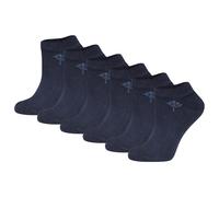 JOOP! Damen Sneakersocken, 6er Pack - Daily Glam Organic GOTS Sneaker, Baumwoll-Mix, uni 35-38 Blau