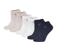 Sneakersocken JOOP "Socken Women for your daily glam cotton Socks 6p 6er Pack", Damen, Gr. 35-38, bunt (weiß, dunkelblau, naturmelange), Obermaterial: 86% Baumwolle CO. 11% Polyamid PA. 3% Elasthan EL