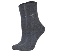 JOOP! Damen Socken, 2er Pack - Daily Glam Organic GOTS Socks, Baumwoll-Mix, uni Anthrazitmelange 35-38