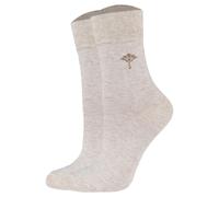 JOOP! Damen Socken, 2er Pack - Daily Glam Organic GOTS Socks, Baumwoll-Mix, uni Naturmelange 35-38