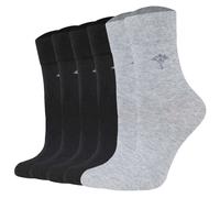 JOOP! Damen Socken, 6er Pack - Daily Glam Organic GOTS Socks, Baumwoll-Mix, uni 2xSchwarz/Graumelange 35-38