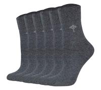 JOOP! Damen Socken, 6er Pack - Daily Glam Organic GOTS Socks, Baumwoll-Mix, uni Anthrazitmelange 35-38