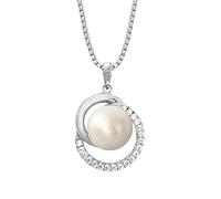 JOOP! Halskette aus 925 Sterling Silber für Damen, Halsschmuck, teilw. mit Schmuckstein, Silber 925 rhodiniert, Kommt in passender Schmuckbox