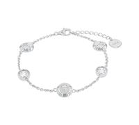 JOOP! Armband Damen, Silber, Kornblume, Weiß, 1,6 mm, Silber 925, rhodiniert 2038048