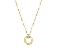 JOOP! Kette mit Anhänger Edelstahl Damen Halsschmuck, mit Zirkonia synth., 50+5 cm, Weiß, Kommt in Schmuck Geschenk Box, 2039841