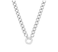 JOOP! Halskette Damen aus Edelstahl, Gliederkette mit rundem Anhänger, 45+5 cm