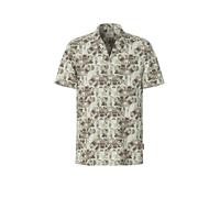 Kurzarmhemd JOOP JEANS "Hanes", Herren, Gr. XXL, N-Gr, schwarz braun, Web, Obermaterial: 100% Viskose, gemustert, regular fit hüftbedeckend, abgesteppte Kante, Hemden, mit Allover-Print, Reverskragen