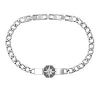 JOOP! Armband mit Anhänger für Herren, Edelstahl, 18,5+1,5+1,5 cm, Silber, Kompass-Anhänger, Geschenkidee, kommt in Schmuck Geschenk Box, 2100989