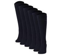 JOOP! Herren Kniestrümpfe, 6er Pack - Premium Essential Cotton Knee High, Logo, einfarbig 43-46 Blau