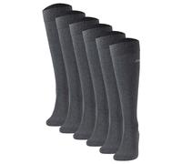 JOOP! Herren Kniestrümpfe, 6er Pack - Premium Essential Cotton Knee High, Logo, einfarbig Anthrazit meliert 39-42
