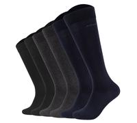 JOOP! Herren Kniestrümpfe, 6er Pack - Premium Essential Cotton Knee High, Logo, einfarbig Schwarz/Dunkelblau/Anthrazit meliert 39-42