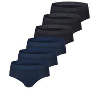 JOOP! Herren Slips, 6er Pack - Everyday, Basic, Cotton Stretch, Logo Schwarz/Blau 2XL