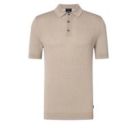 JOOP! Herren Stickpolo -Vanceo, Baumwolle, Struktur mit Streifenoptik M Beige
