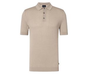 JOOP! Herren Stickpolo -Vanceo, Baumwolle, Struktur mit Streifenoptik M Beige