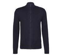 JOOP! Herren Strickjacke - JK-06Davis, Zipper, Stehkragen, Feinstrick, Wolle, uni M Blau